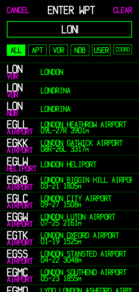 ENTER WPT search results for LON