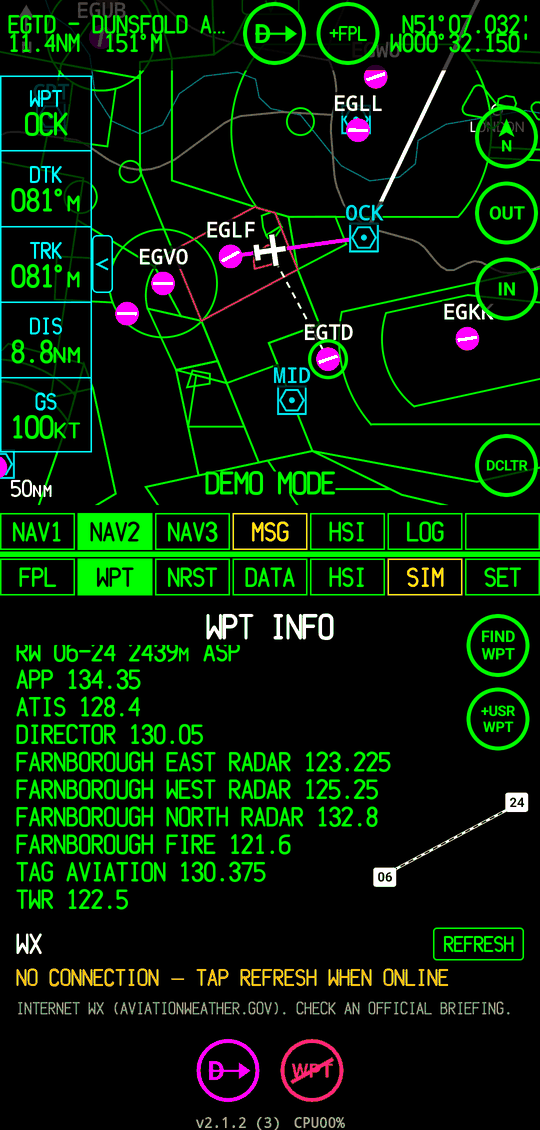 NAV2 with a waypoint selected