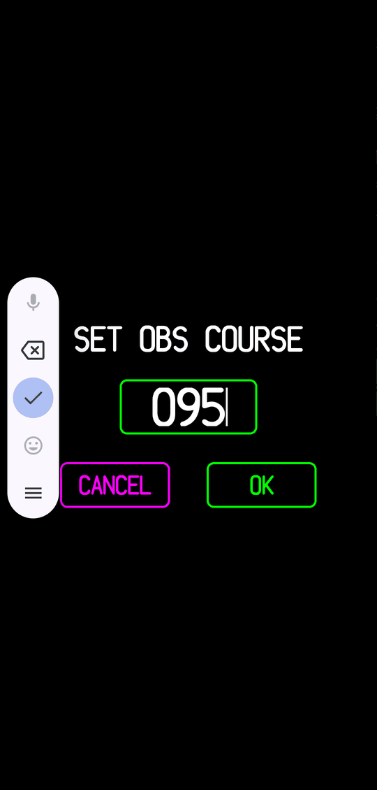SET OBS COURSE keypad